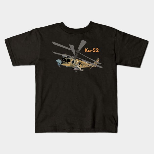 Ka-52 Alligator Russian Helicopter Kids T-Shirt by NorseTech